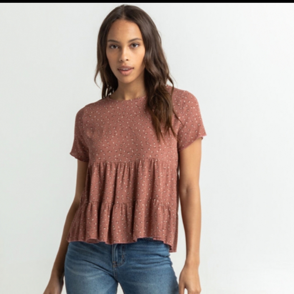 Tillys|Miley & Molly Womens Ditsy Babydoll Top-Pink